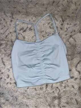 all in motion Light Blue Ruched Racerback Cropped Cami athletic